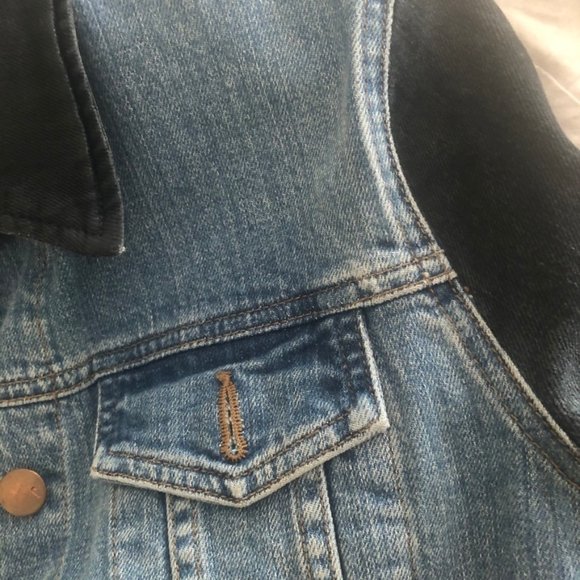 J Brand Bowie Denim Jacket with Coated Sleeves - Picture 8 of 11